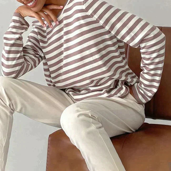 Striped Cotton Long Sleeve T-Shirt