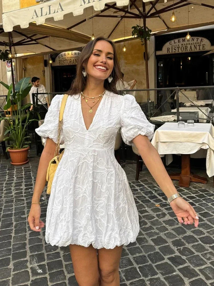 Floral Puff Sleeve Dress