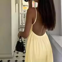 Open Back Cotton Maxi Dress