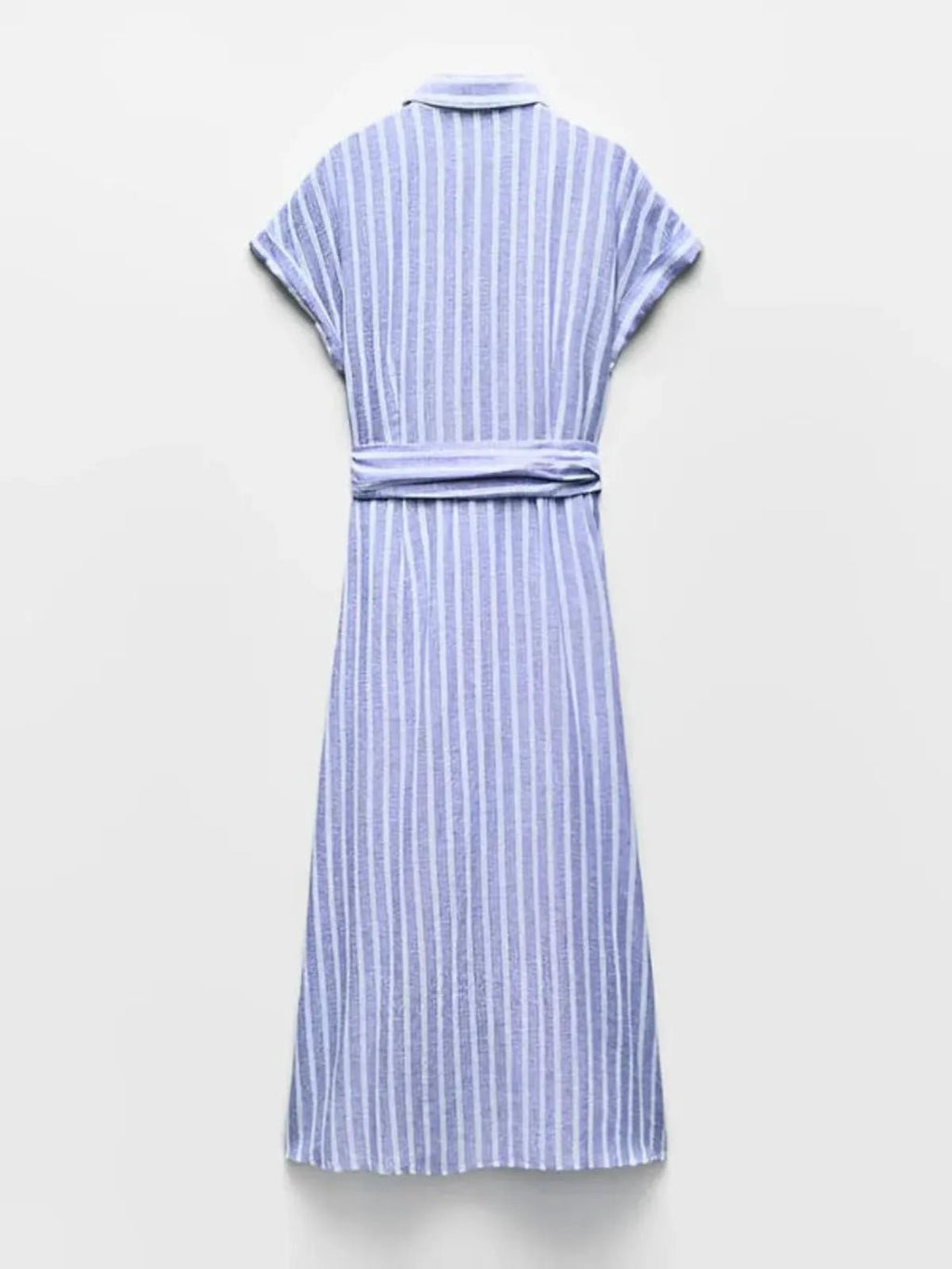 Striped Linen-Blend Belted Maxi Dress