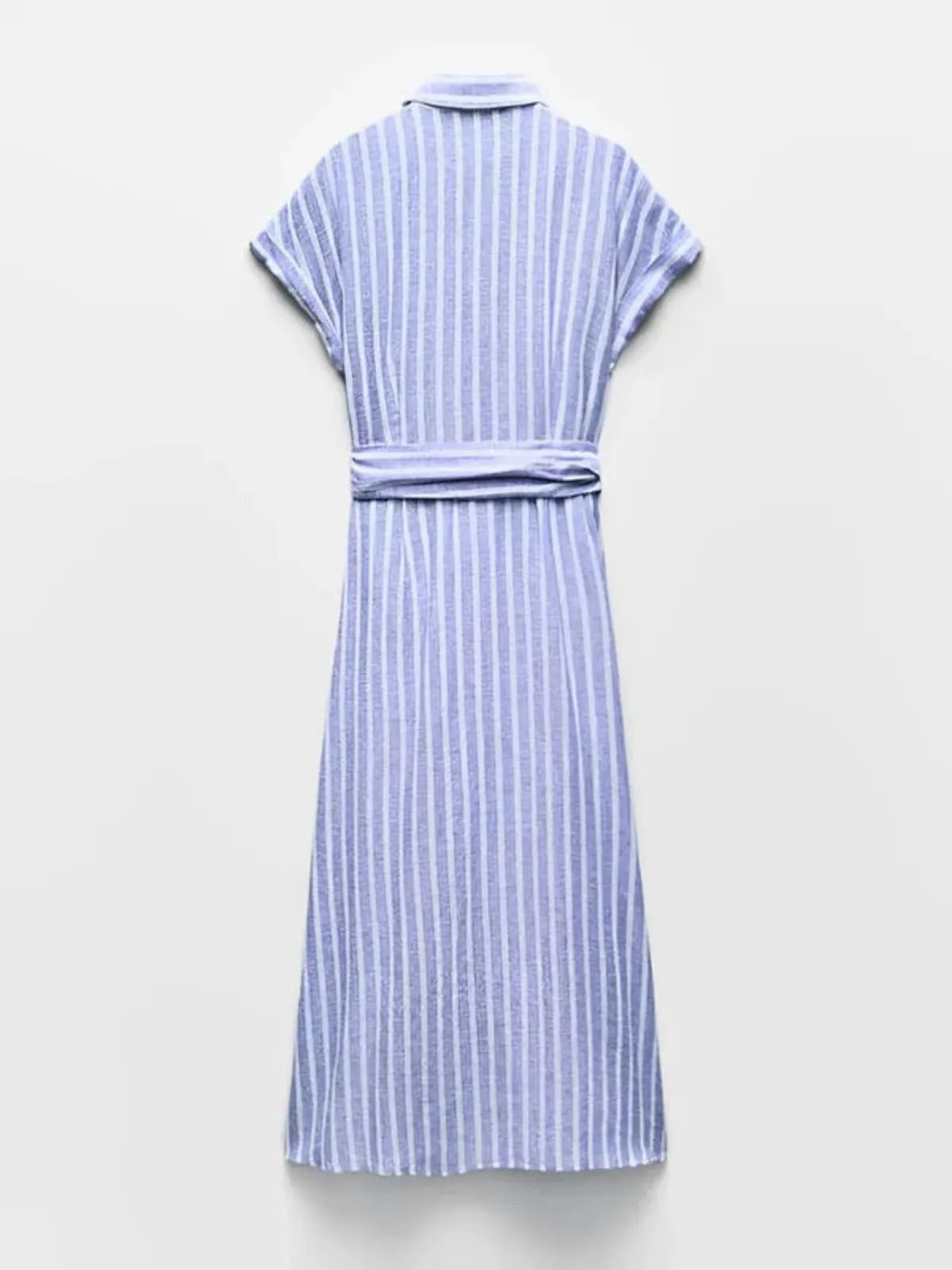 Striped Linen-Blend Belted Maxi Dress