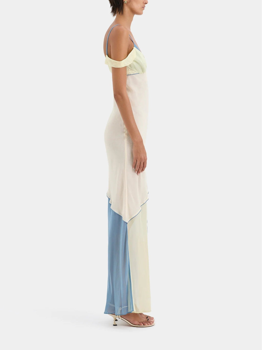 Asymmetric Colourblock Maxi Dress