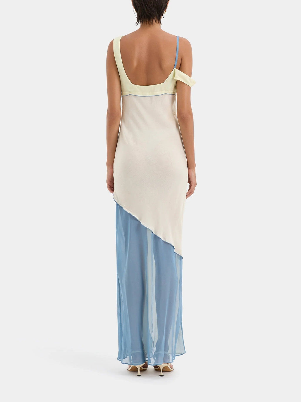 Asymmetric Colourblock Maxi Dress