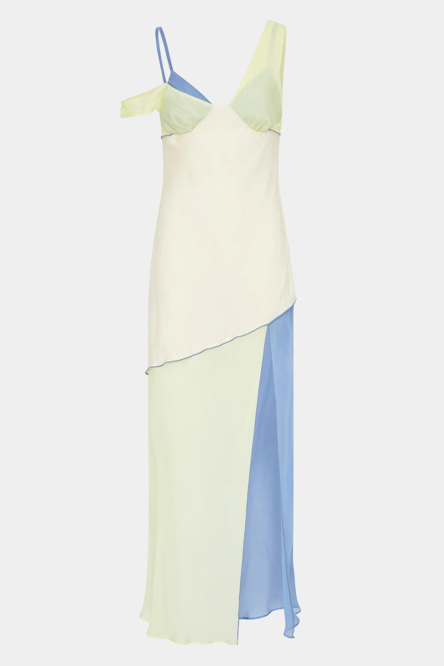 Asymmetric Colourblock Maxi Dress