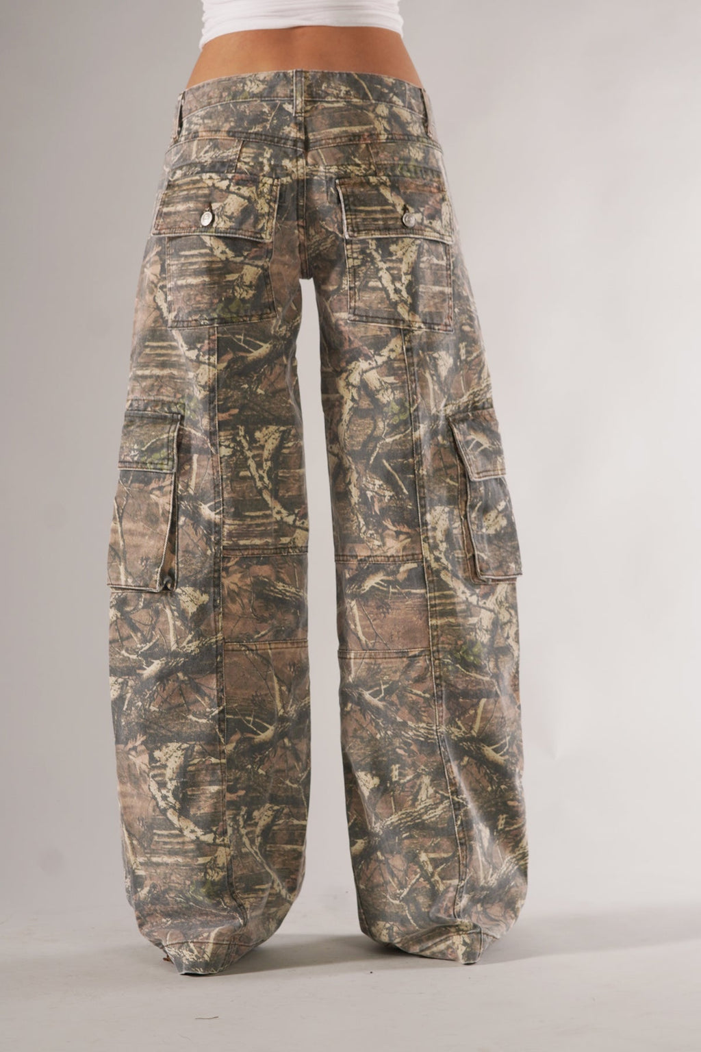 Camo Wide Leg Cargo Pants