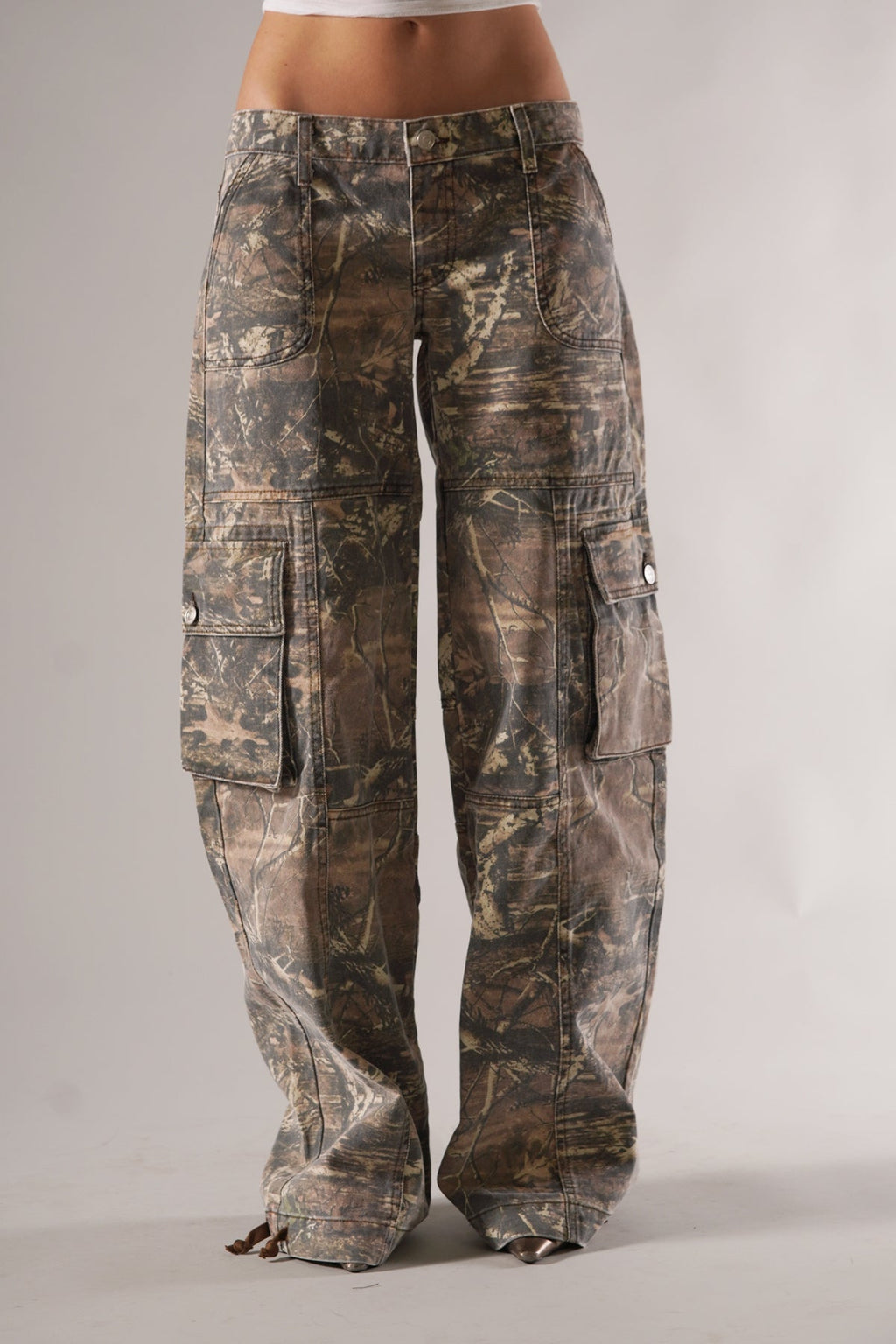Camo Wide Leg Cargo Pants