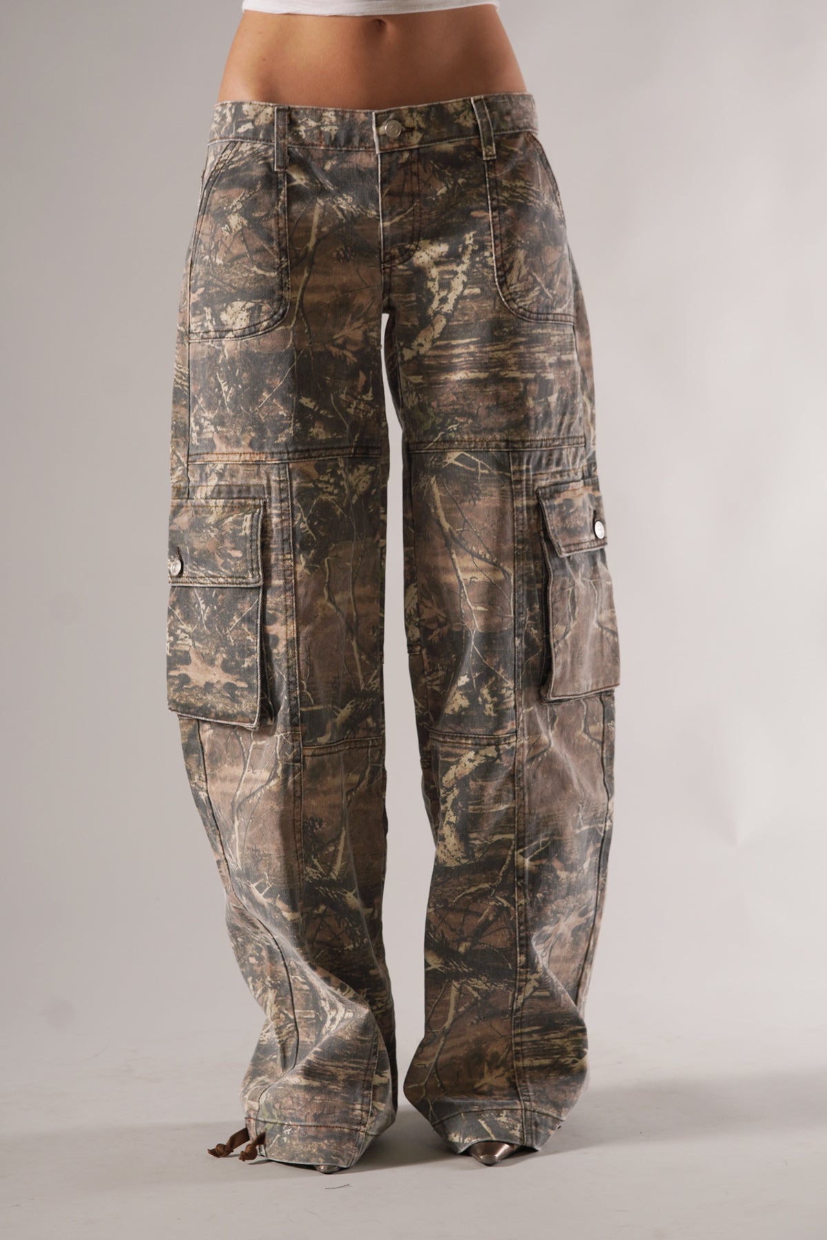 Camo Wide Leg Cargo Pants