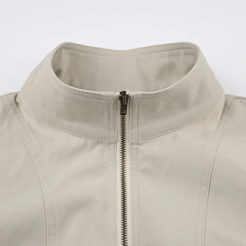 Cropped Zip-Front Jacket