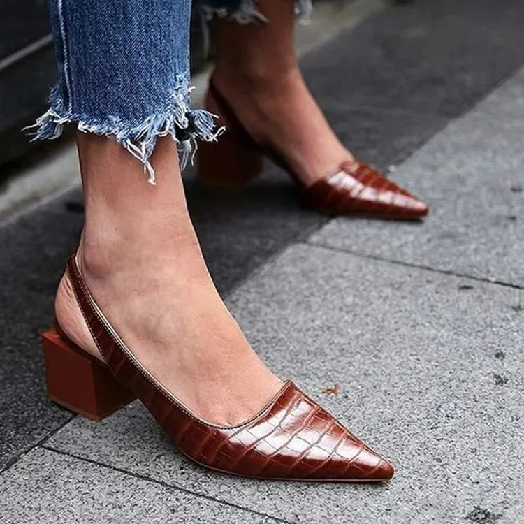 Pointed Toe Slingback Pumps