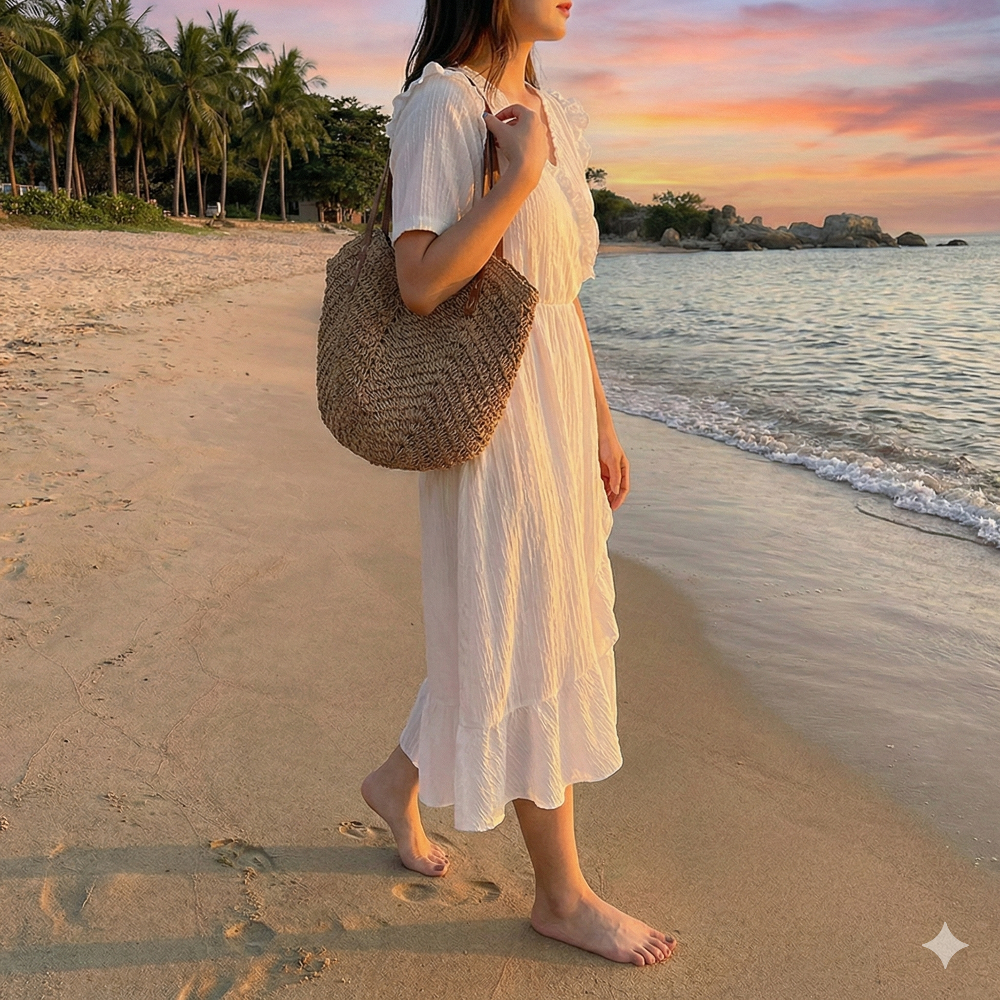 Woven Shoulder Tote Bag