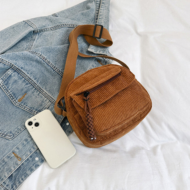 Small Crossbody Bag with Front Zip Pocket