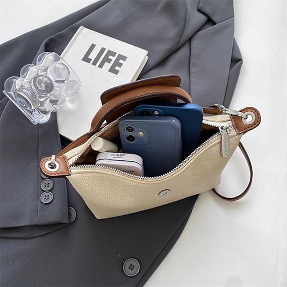 Two-Tone Crossbody Bag with Top Handle