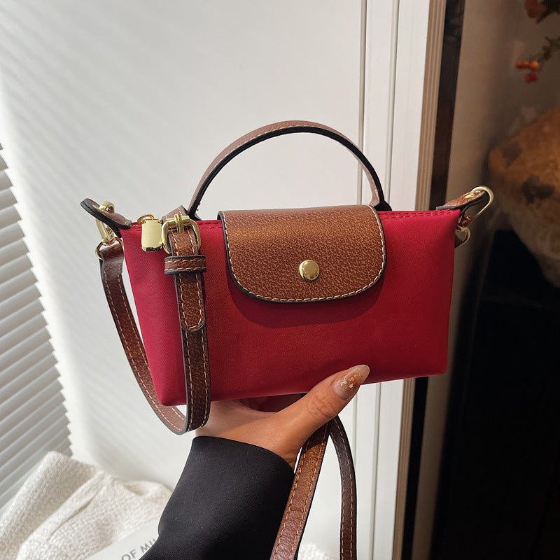 Two-Tone Crossbody Bag with Top Handle