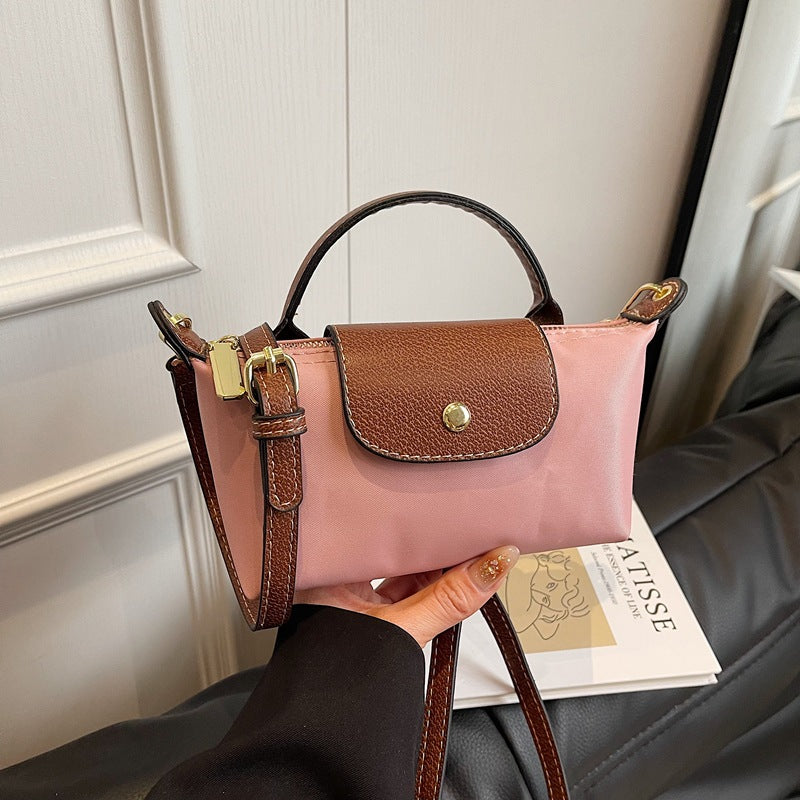 Two-Tone Crossbody Bag with Top Handle