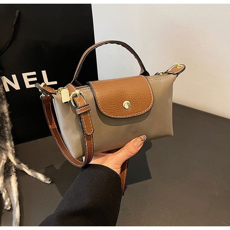 Two-Tone Crossbody Bag with Top Handle