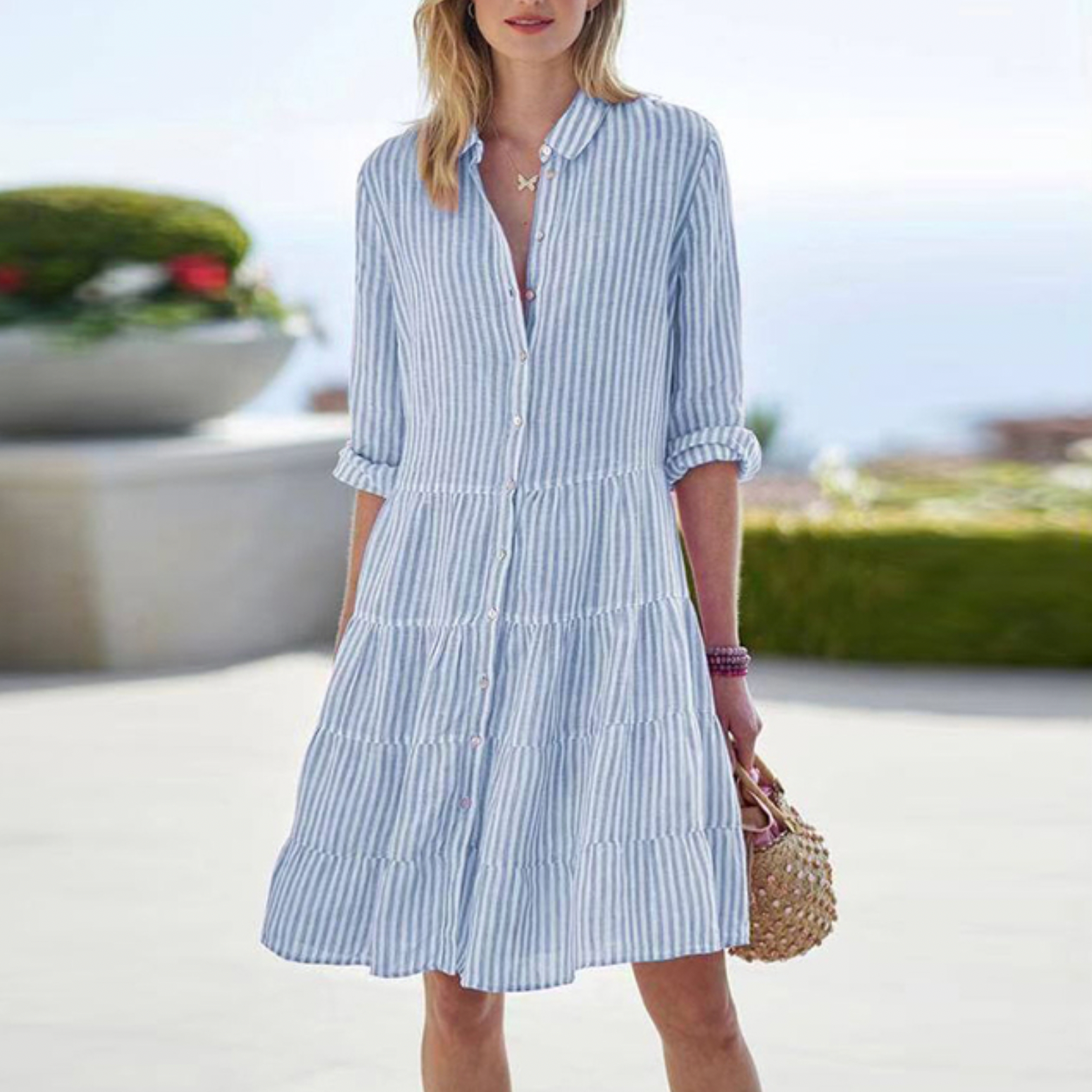 Button-Down Summer Midi Dress