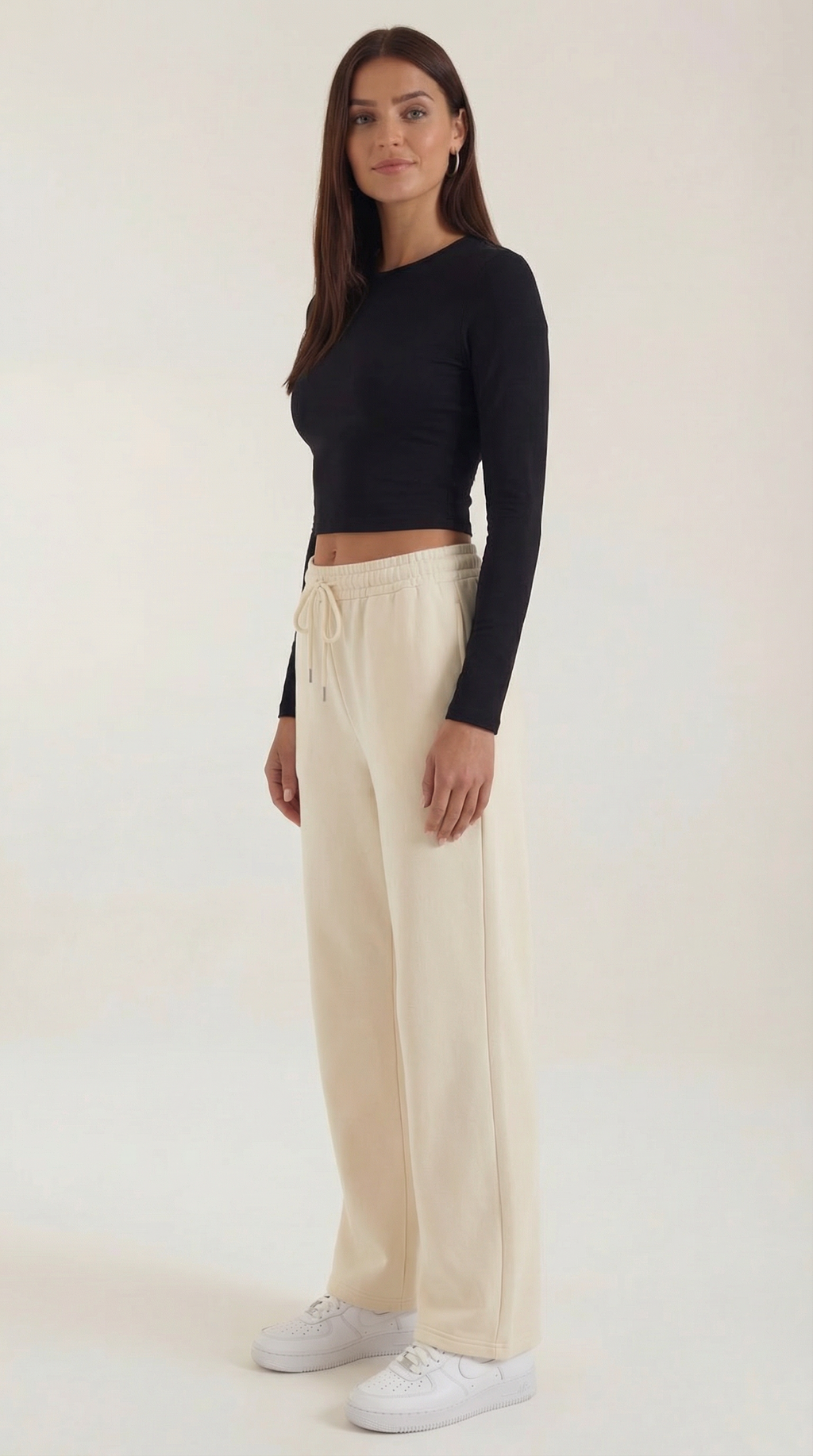Long Sleeve Crop Top with Thumbholes
