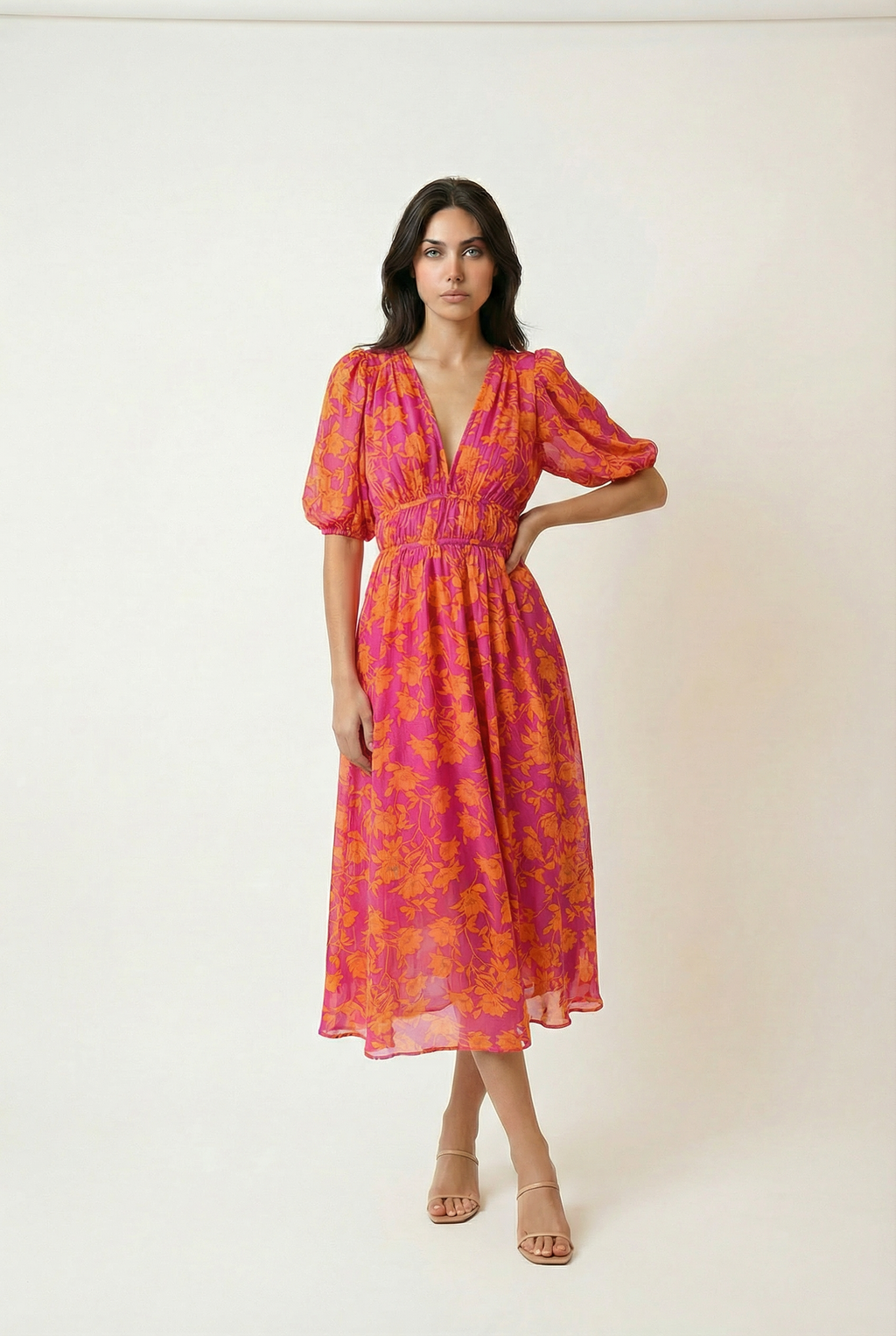 Summer Floral Midi Dress