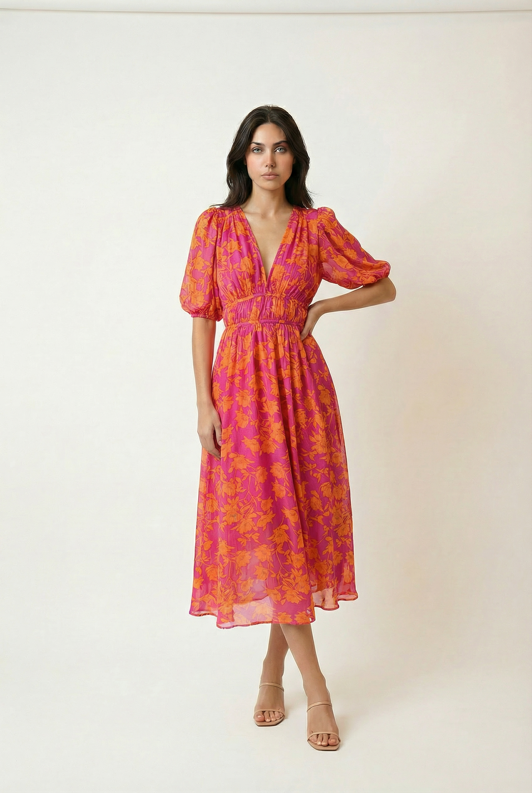 Summer Floral Midi Dress