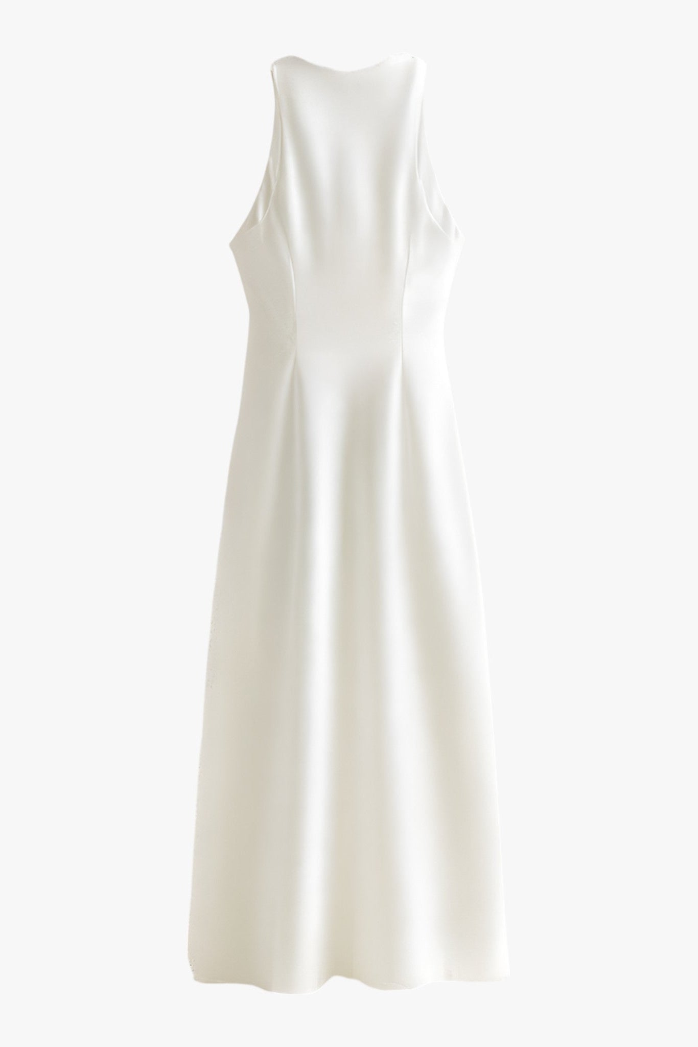 Satin Cowl Neck Midi Dress
