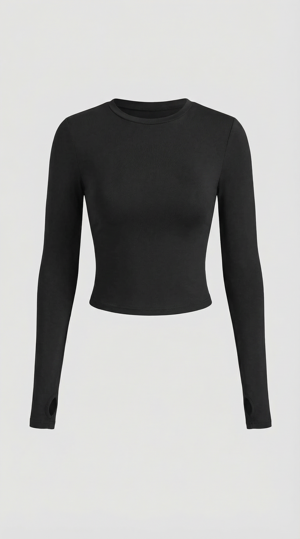 Long Sleeve Crop Top with Thumbholes