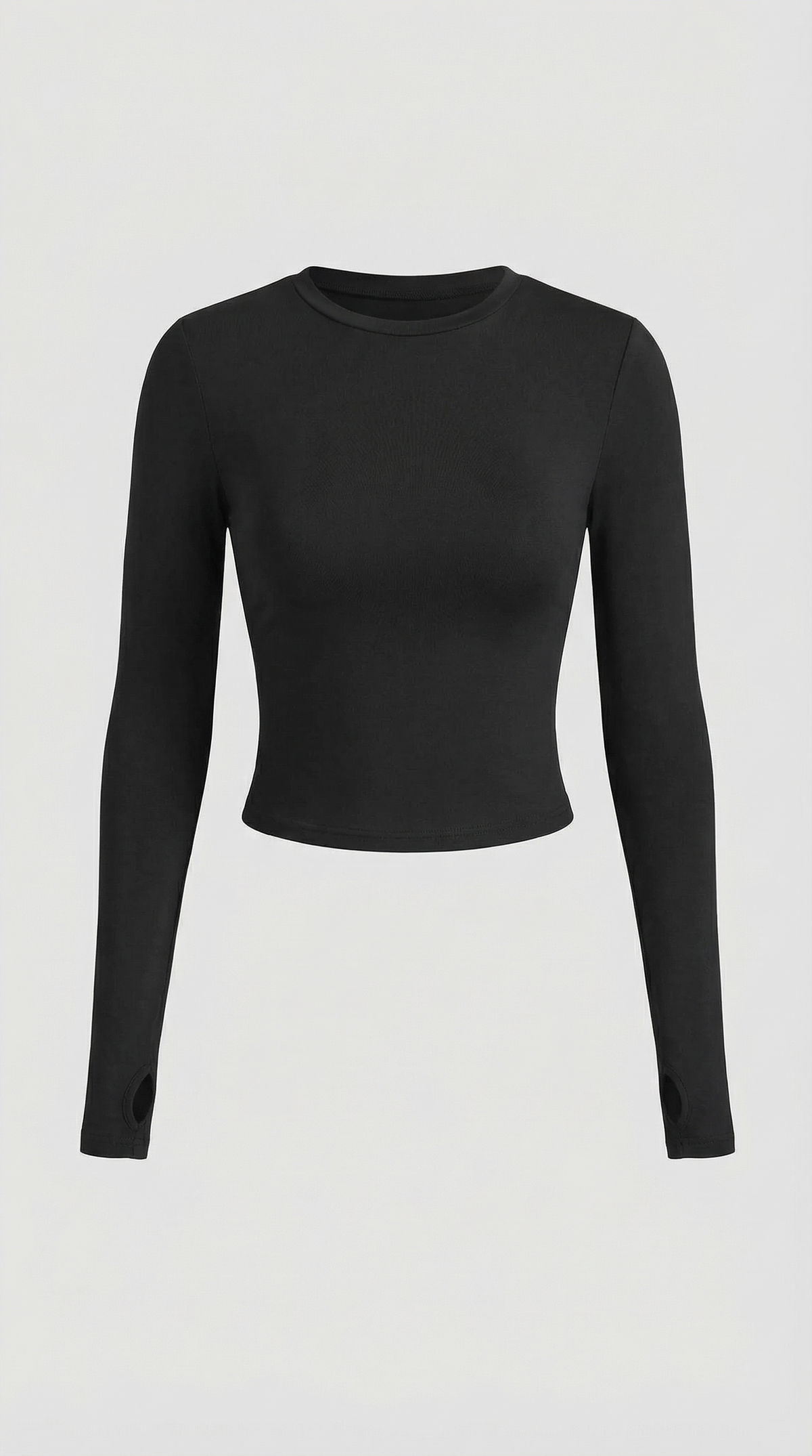 Long Sleeve Crop Top with Thumbholes