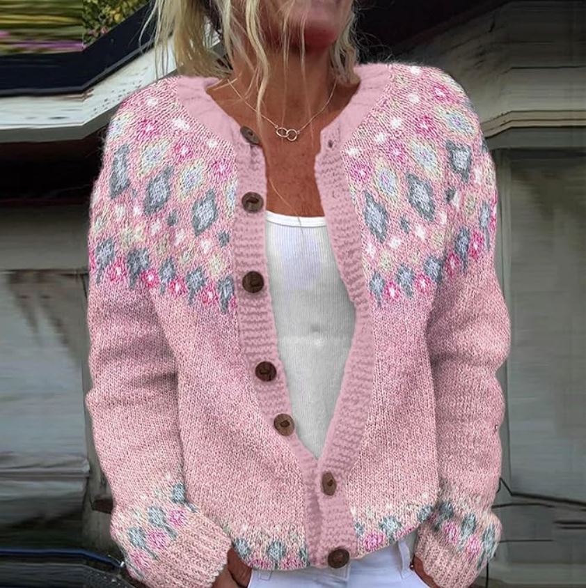 Loose Fit Printed Cardigan