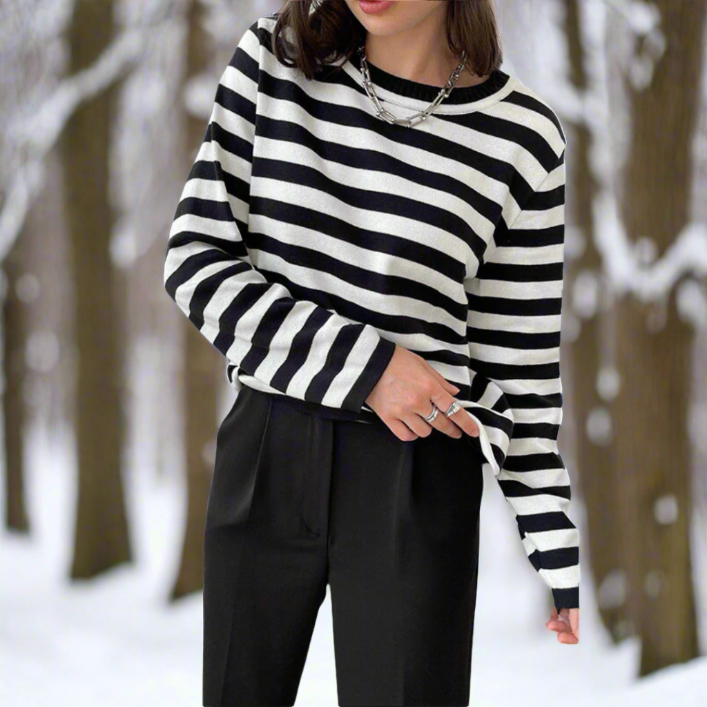 Striped Cotton Long Sleeve T-Shirt