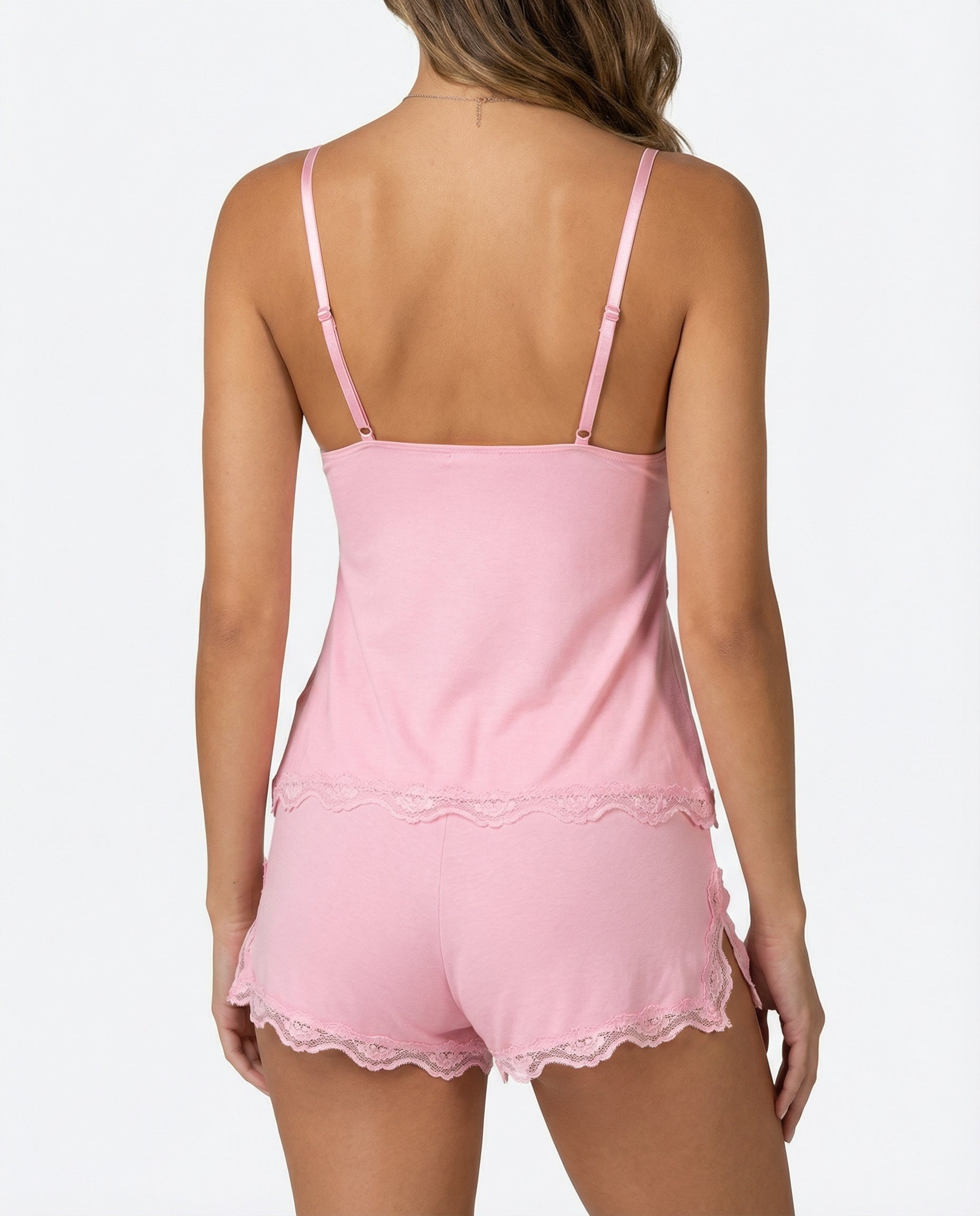 Lace Trim Cami and Shorts Set