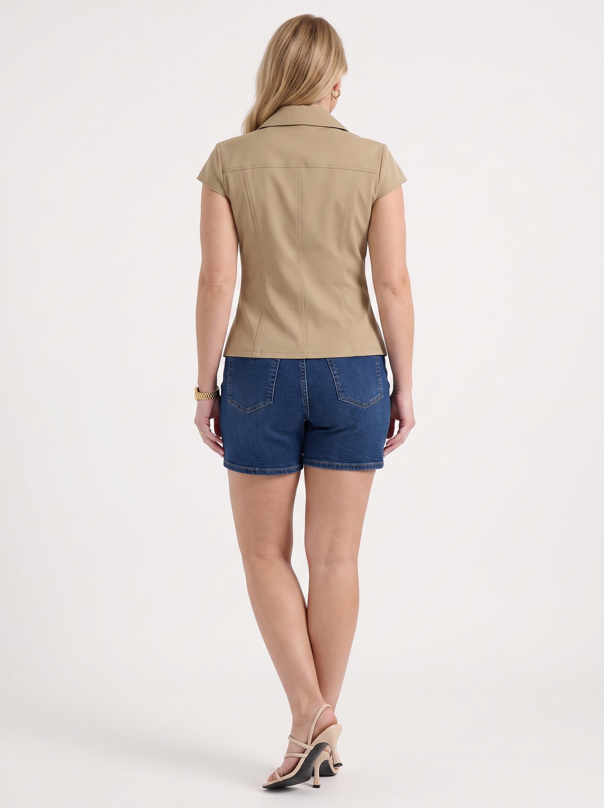 Double-Breasted Lapel Blouse