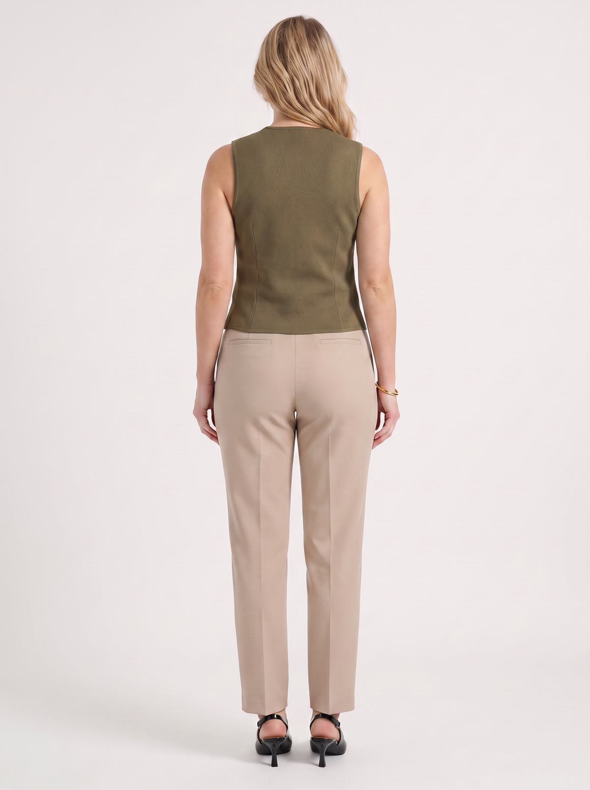 Gold Button V-Neck Vest