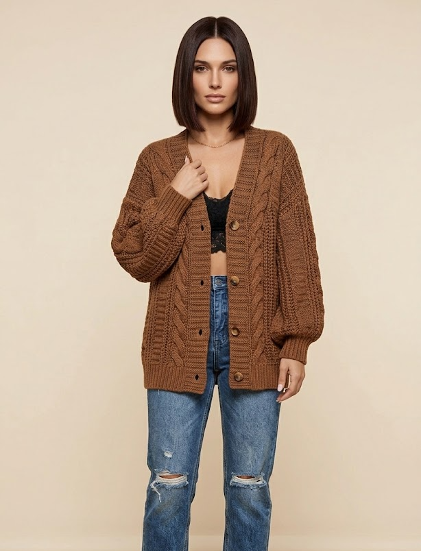 Relaxed Fit Knit Cardigan