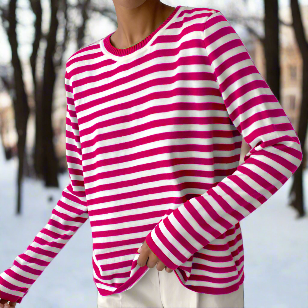 Striped Cotton Long Sleeve T-Shirt