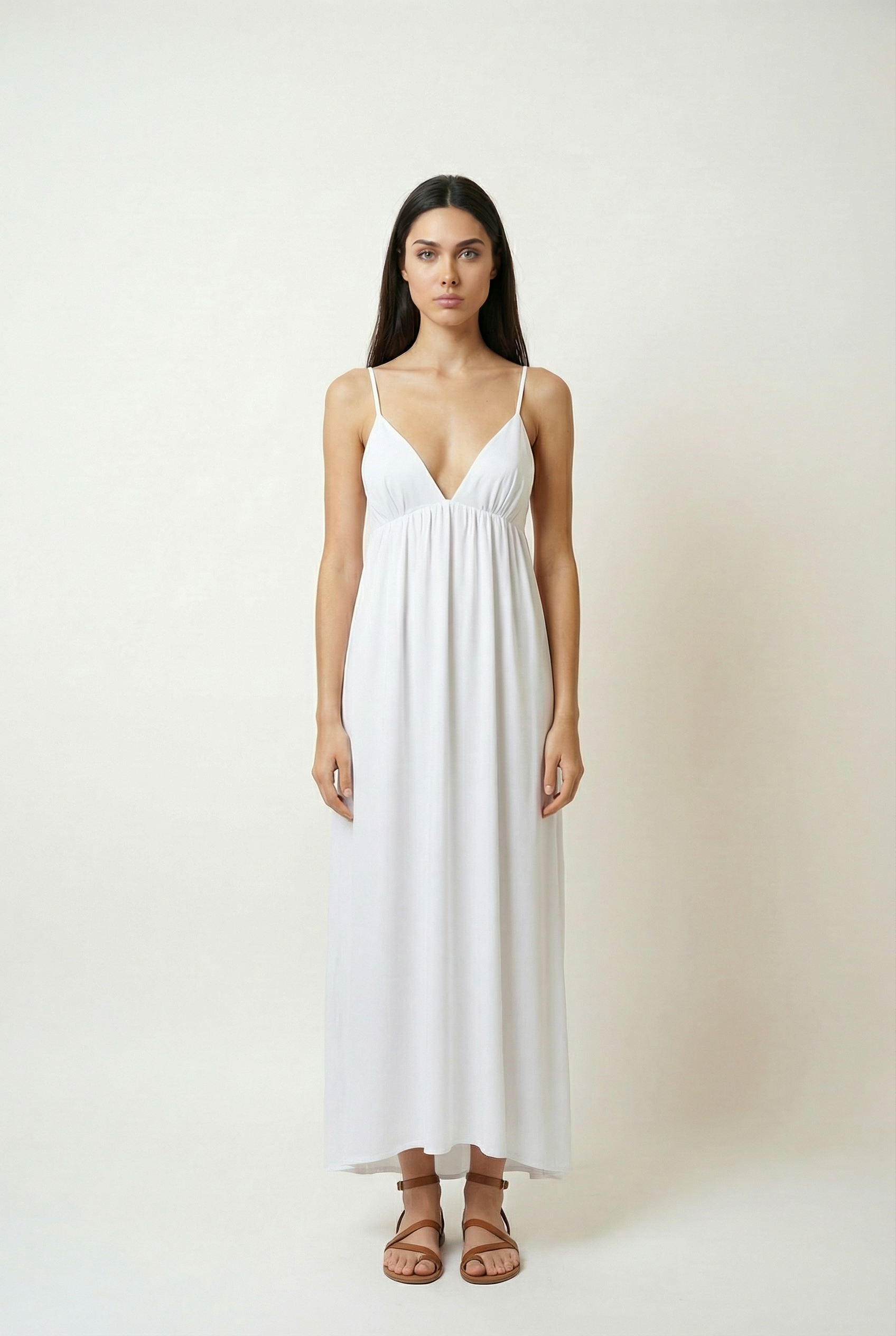 Open Back Cotton Maxi Dress