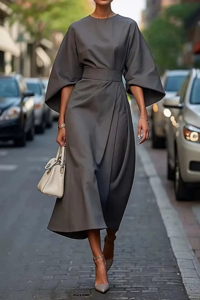 Crew Neck Midi Dress