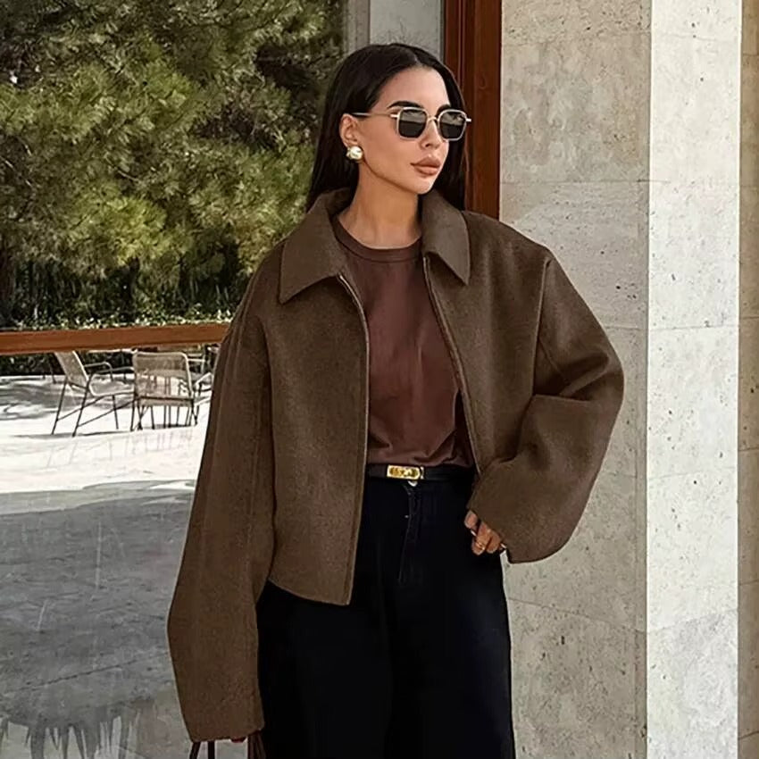 Cropped Collared Jacket
