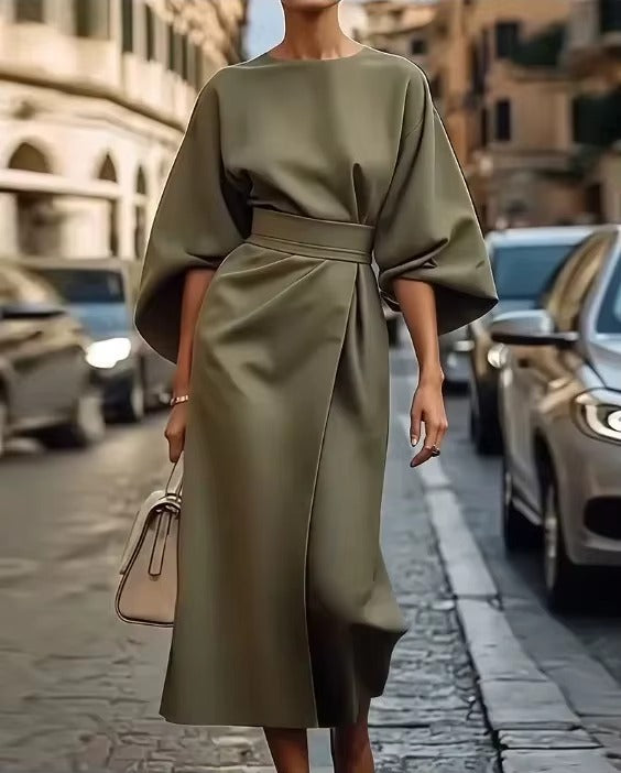 Crew Neck Midi Dress