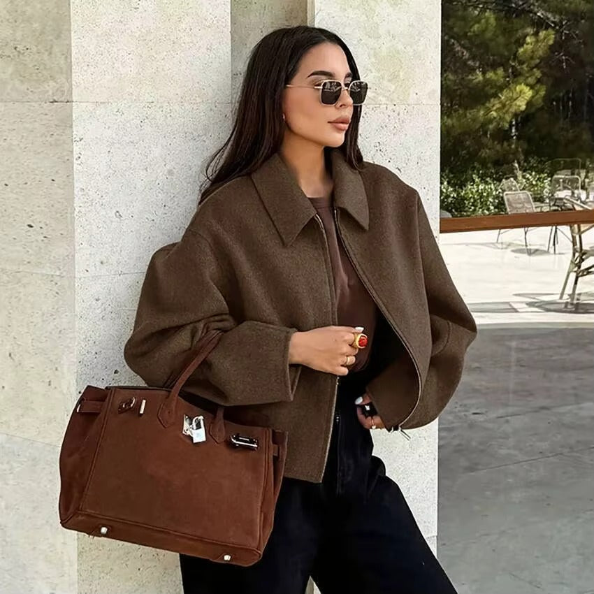 Cropped Collared Jacket