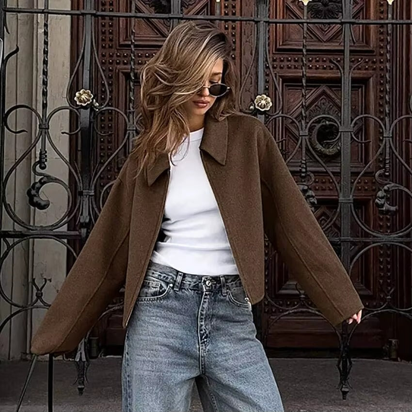 Cropped Collared Jacket