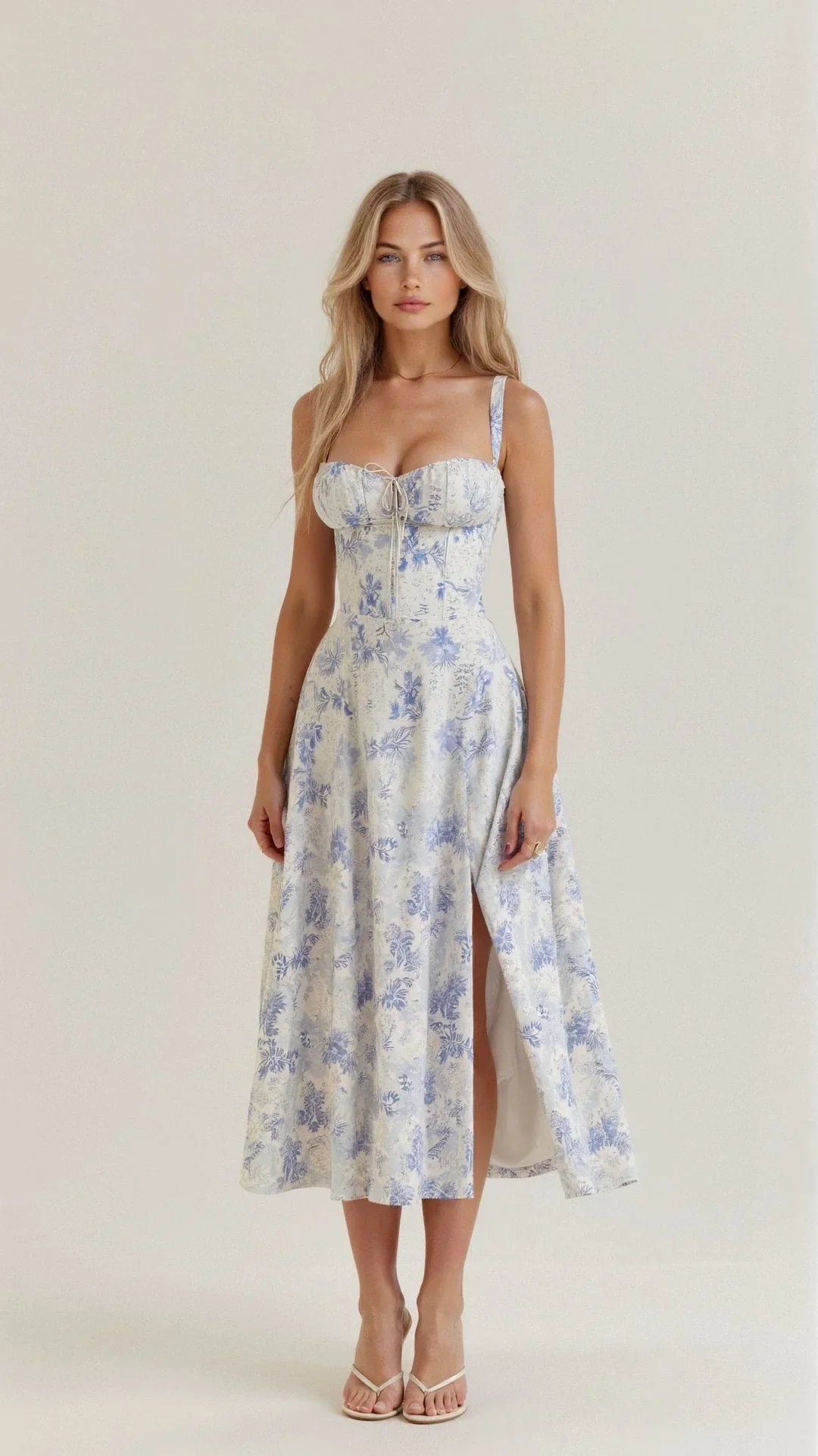 Elegant Floral Waist Shaper Dress