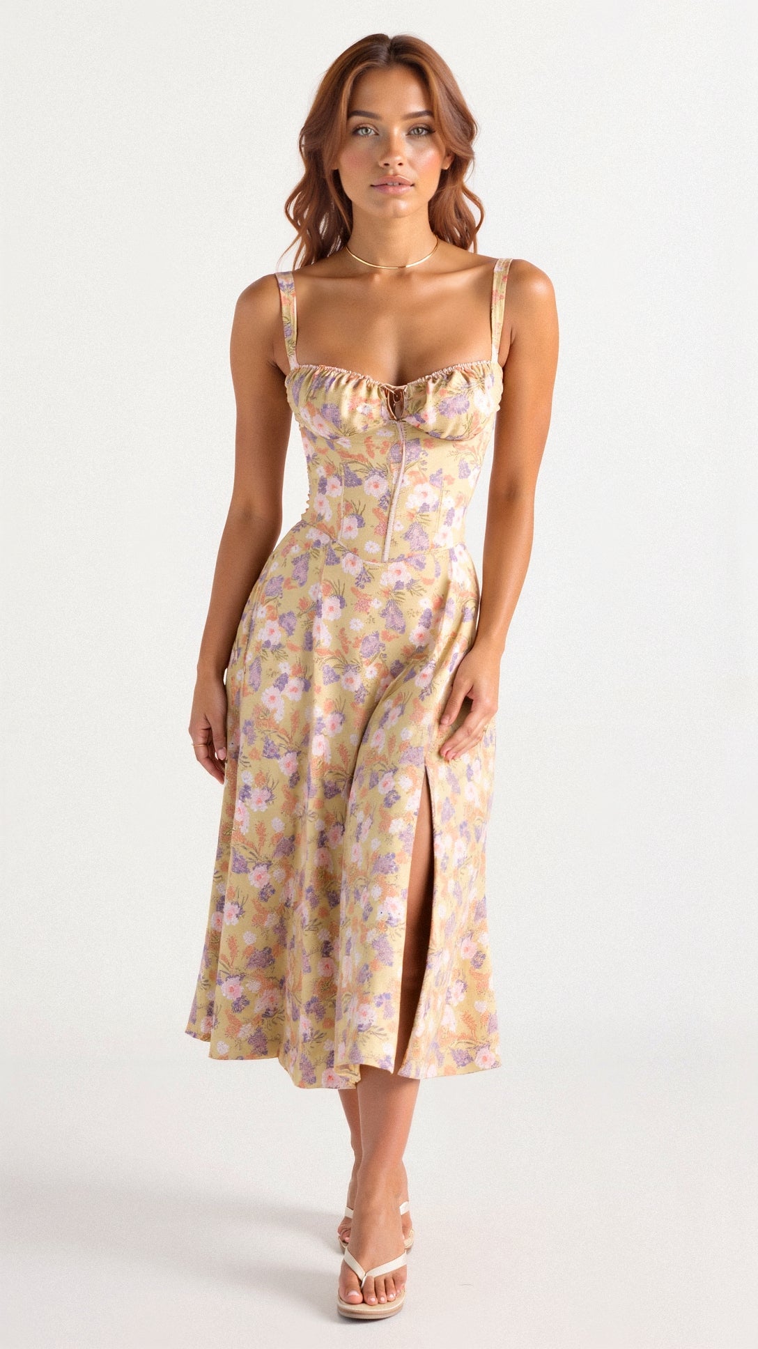 Elegant Corset Midi Dress