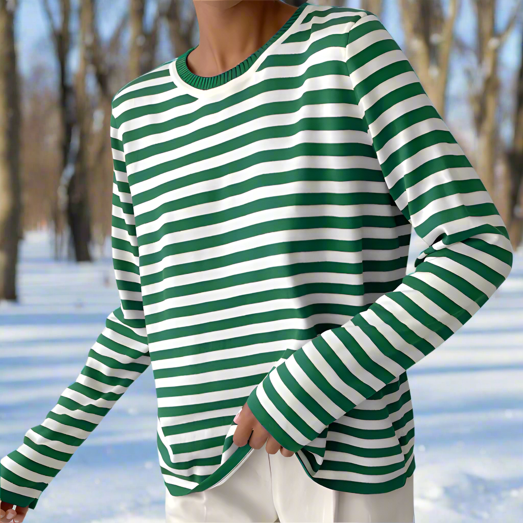 Striped Cotton Long Sleeve T-Shirt