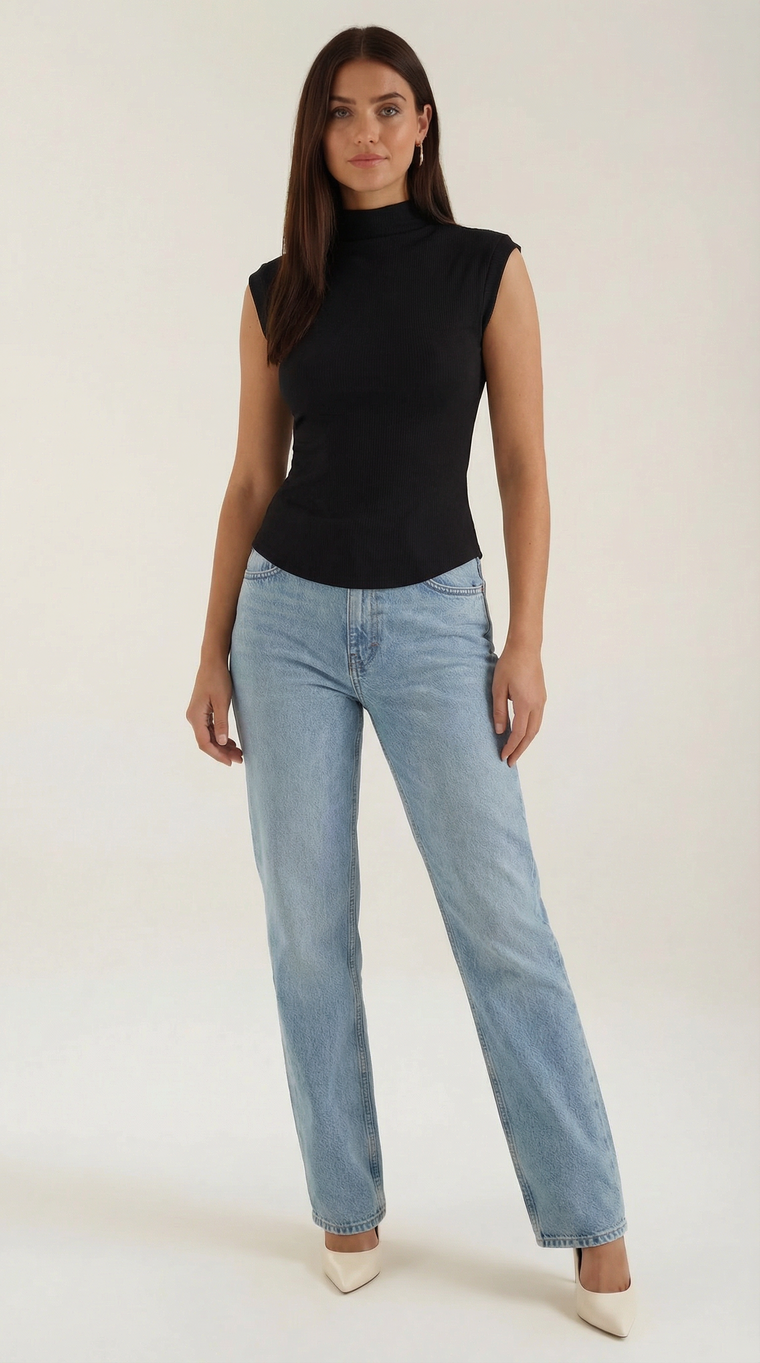 Sleeveless Mock Neck Top