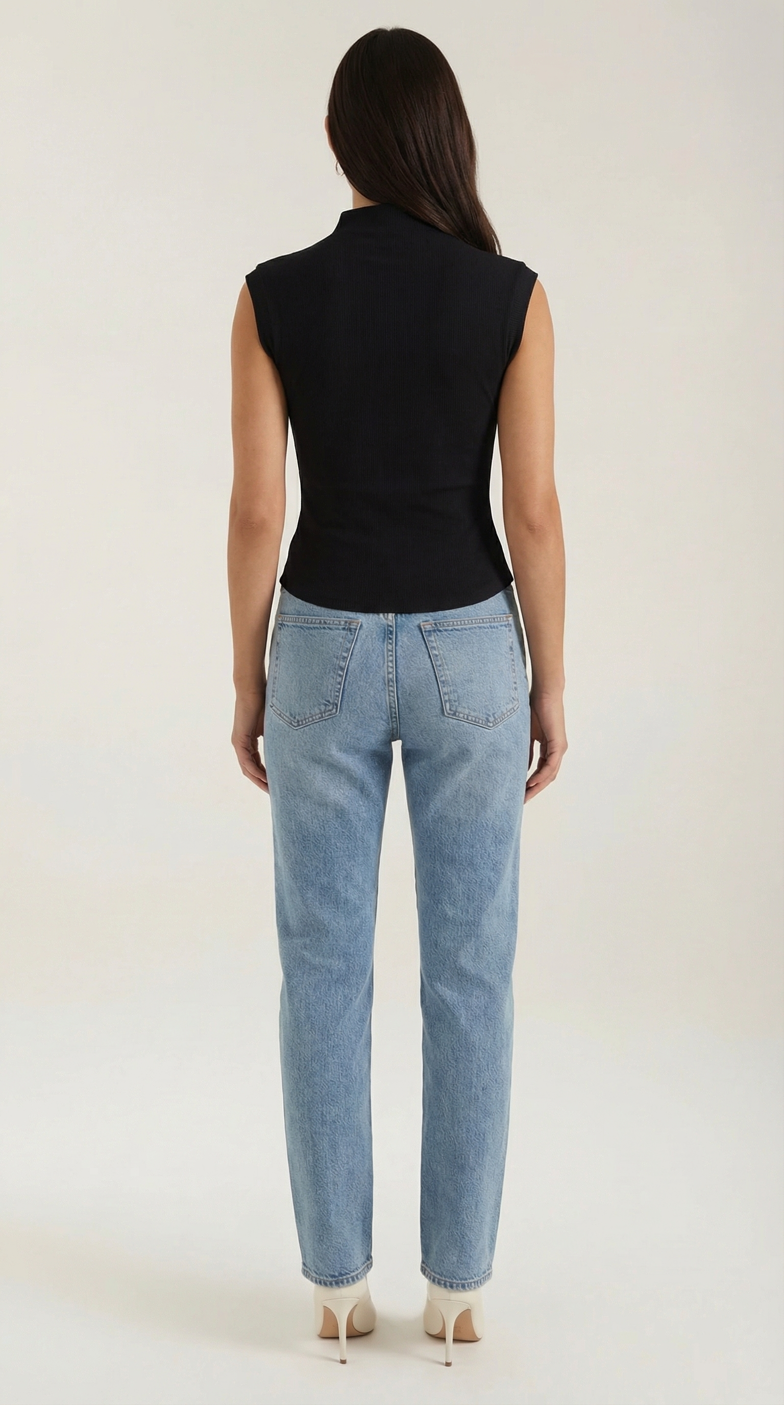 Sleeveless Mock Neck Top