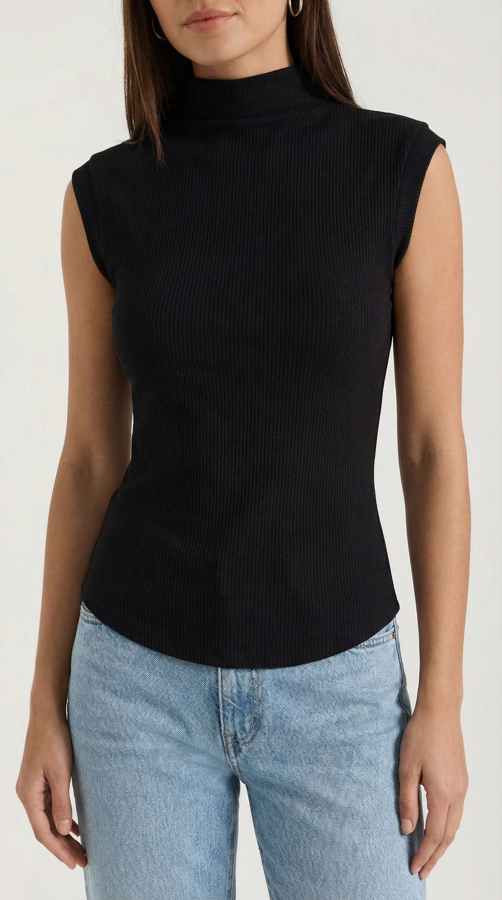 Sleeveless Mock Neck Top