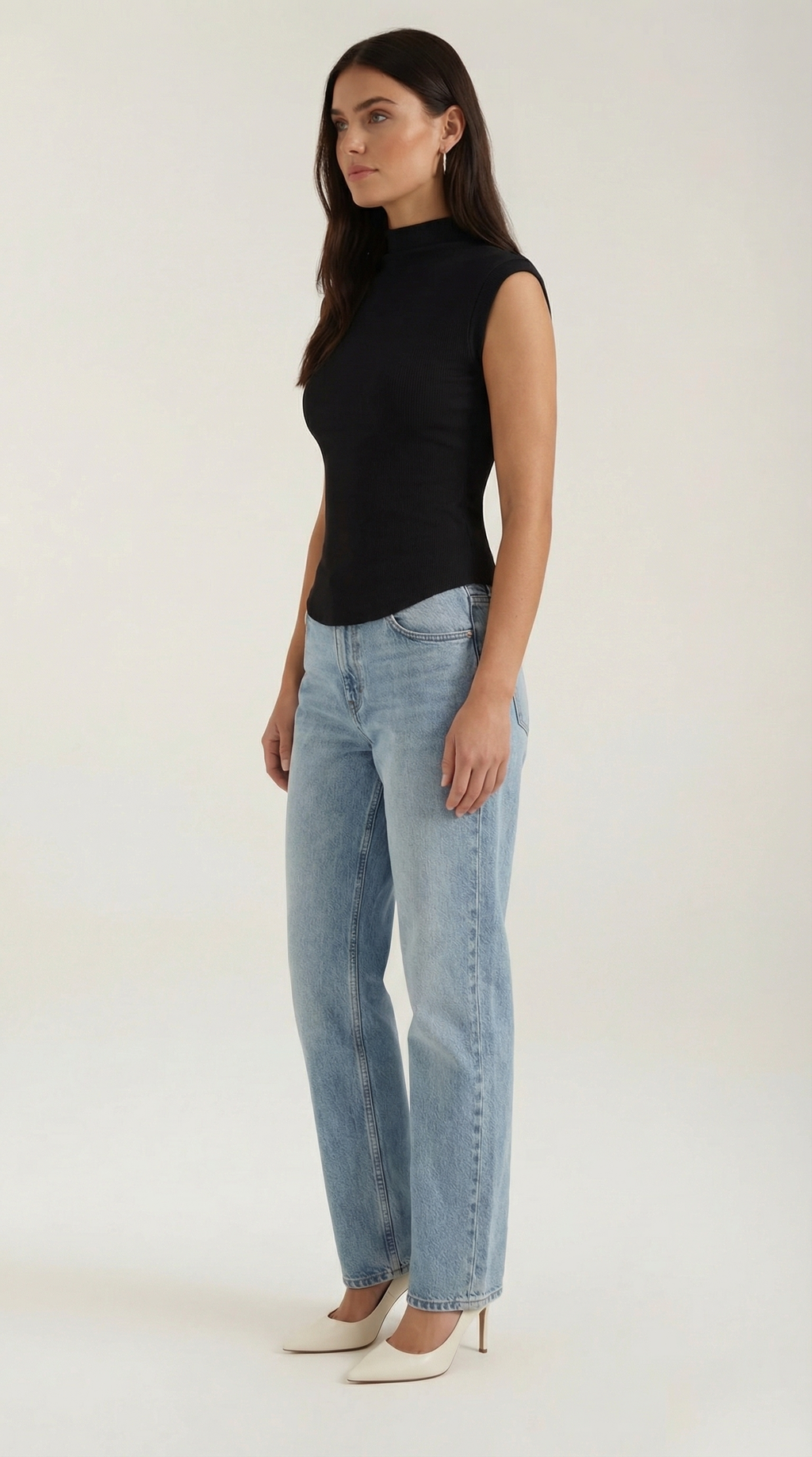 Sleeveless Mock Neck Top