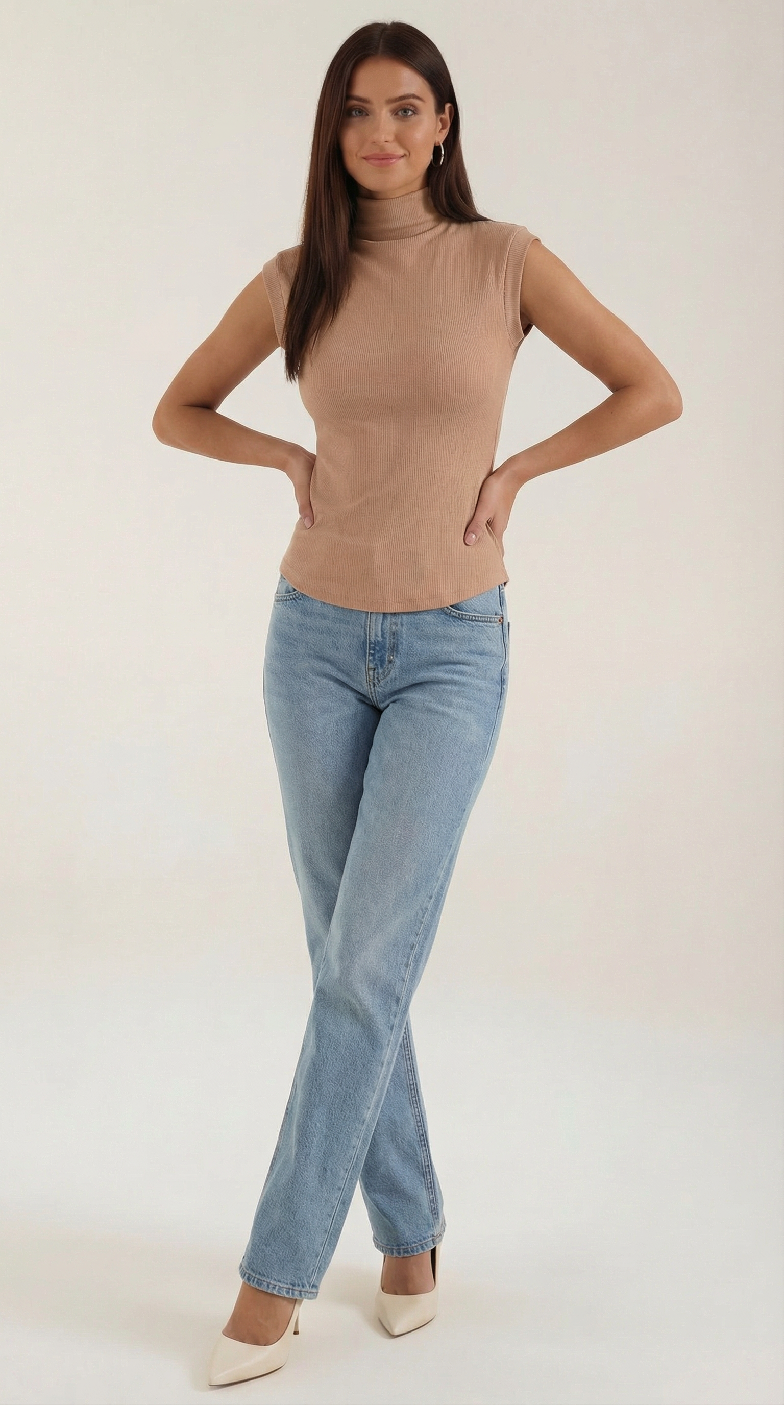 Sleeveless Mock Neck Top