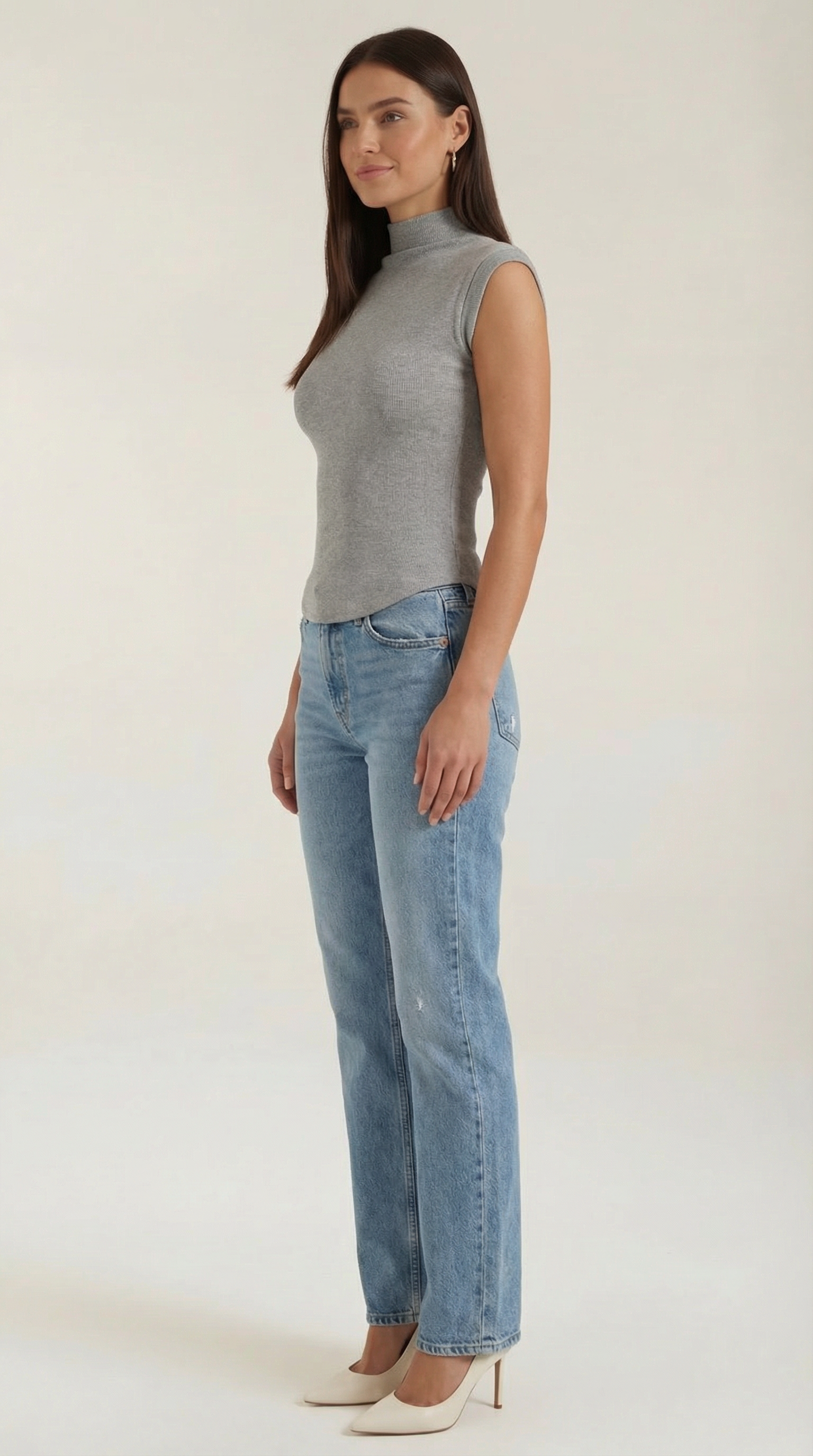 Sleeveless Mock Neck Top
