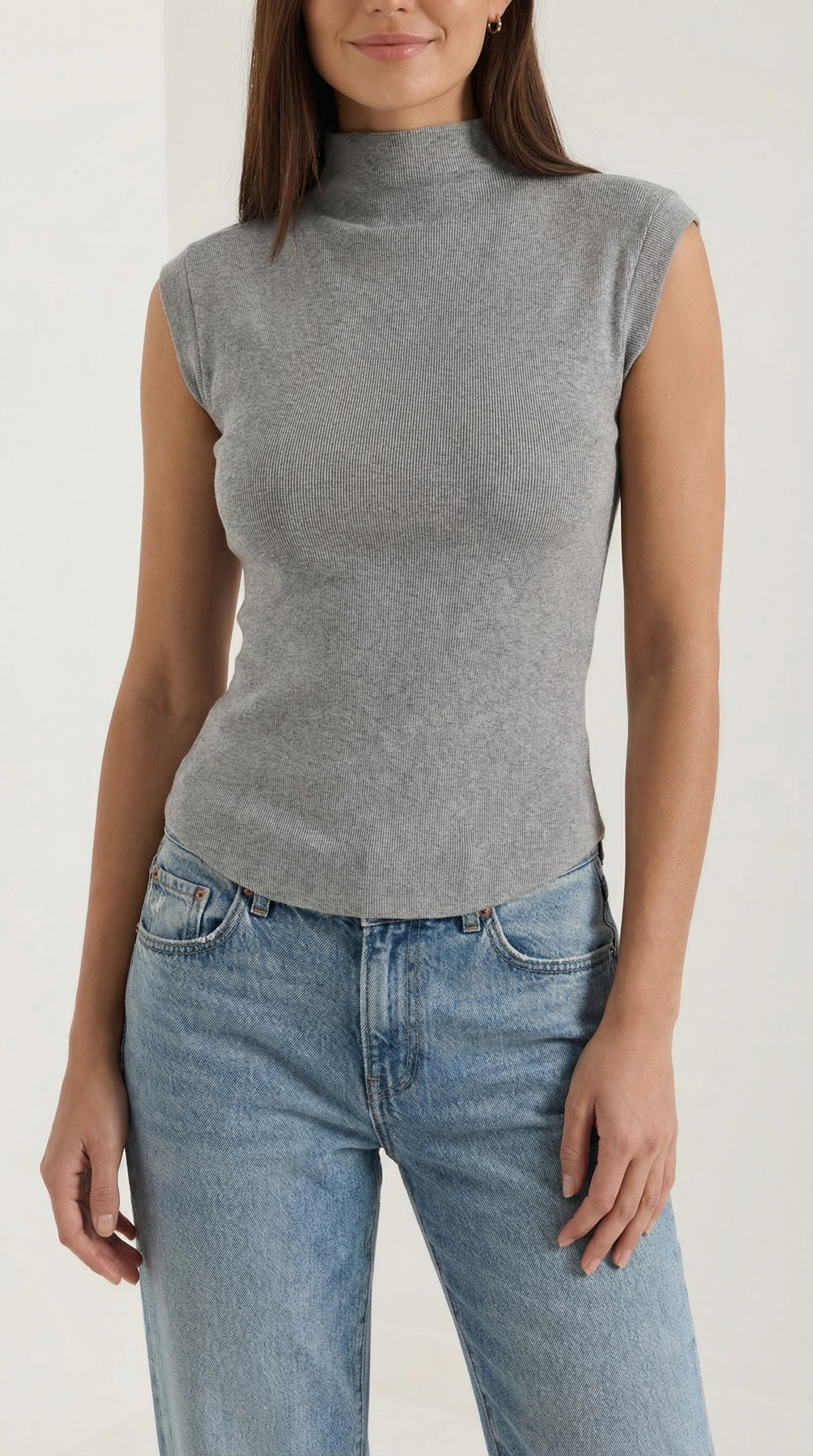 Sleeveless Mock Neck Top
