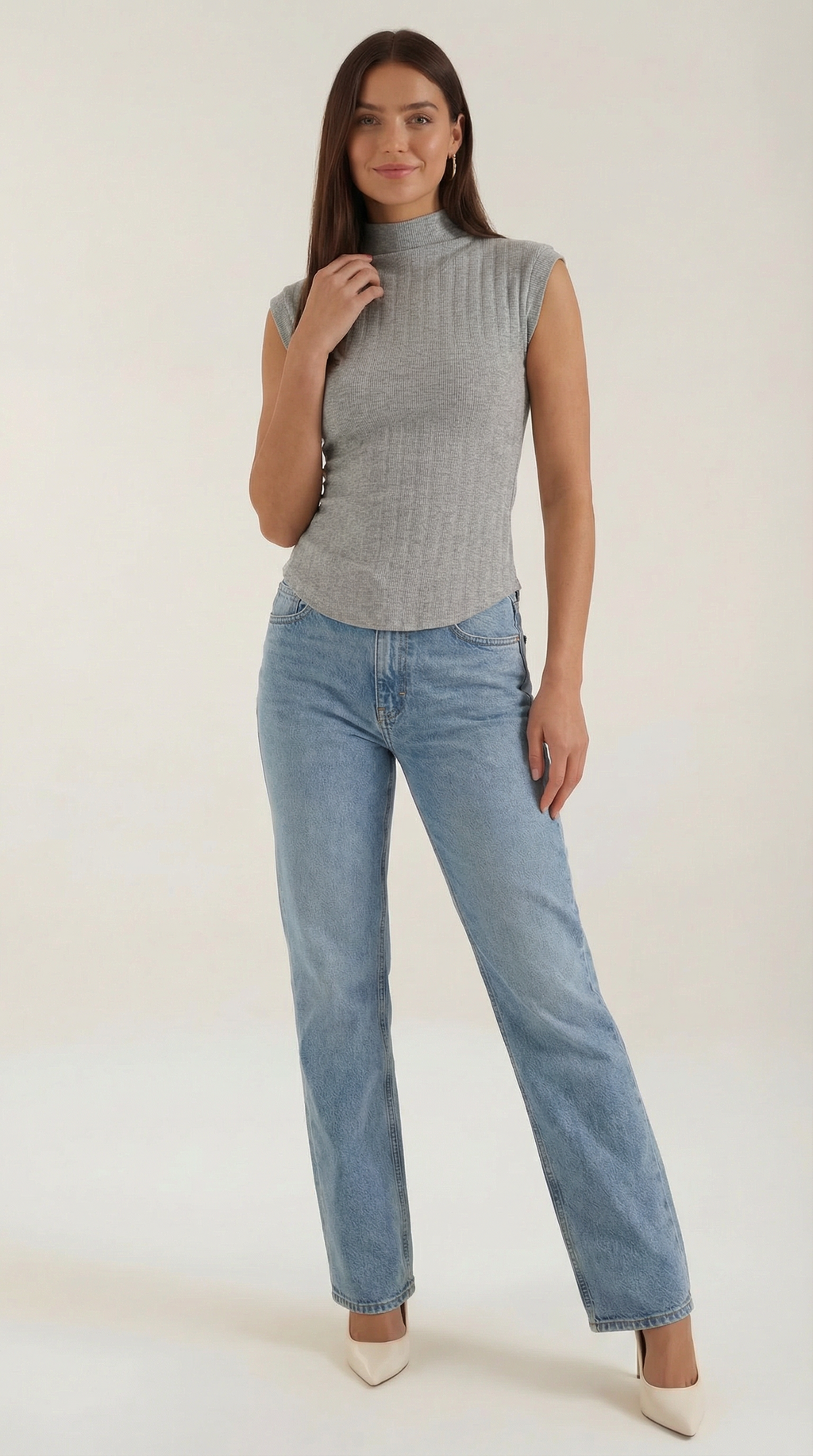 Sleeveless Mock Neck Top